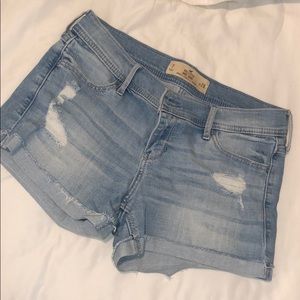 Light wash denim shorts